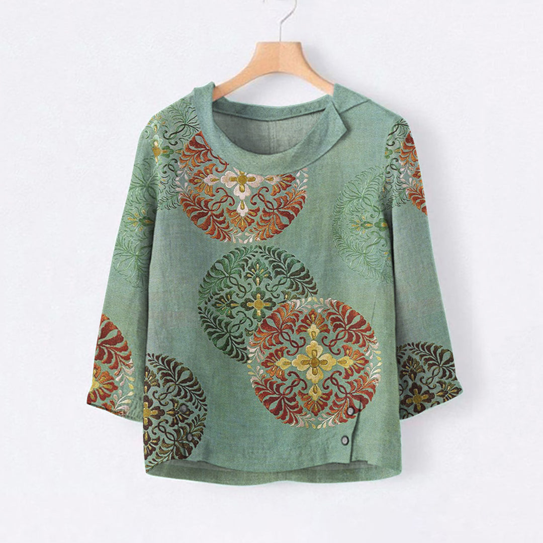 Japanese Art Print Casual Blouse